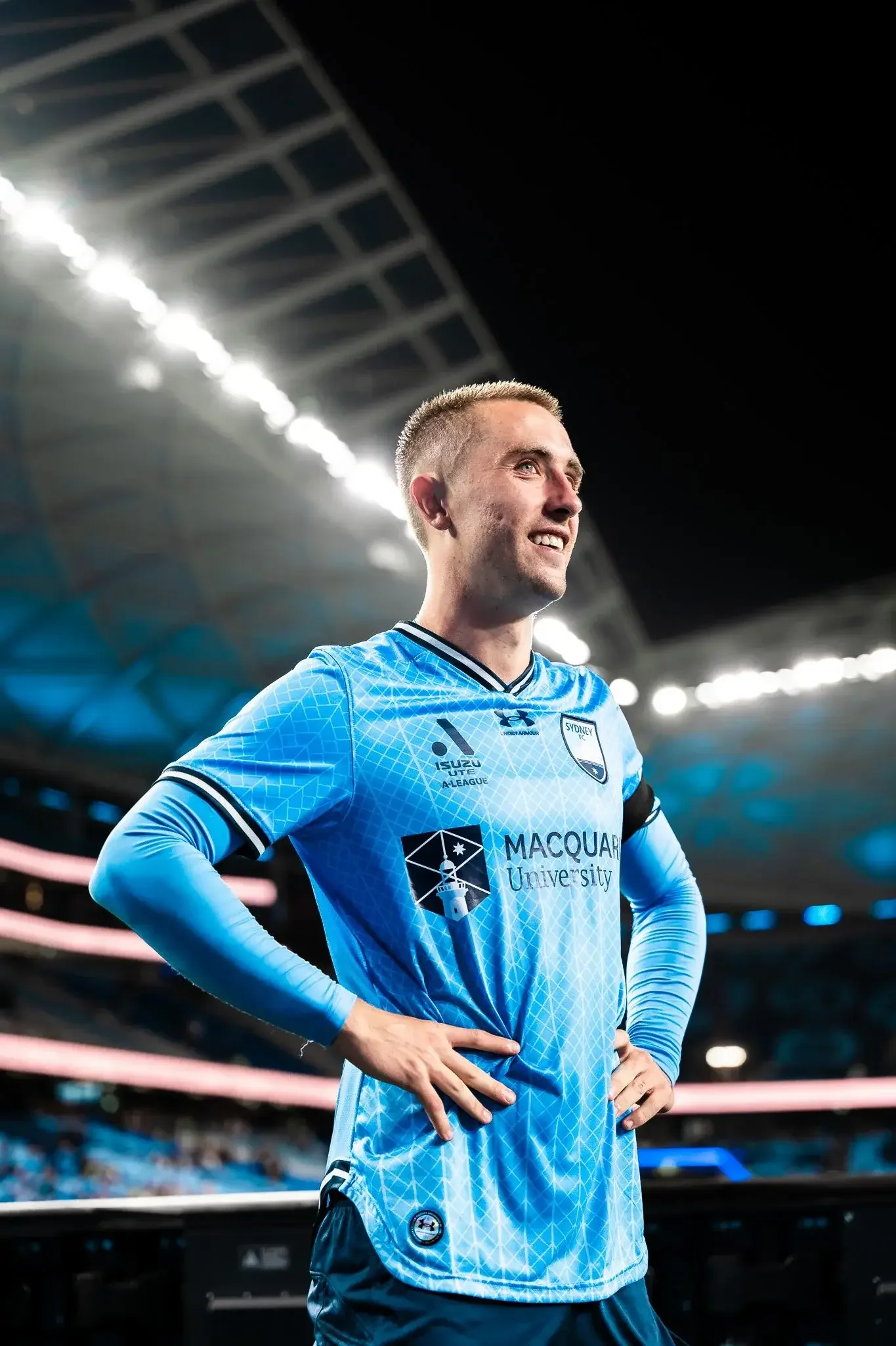 Player beneath the floodlights