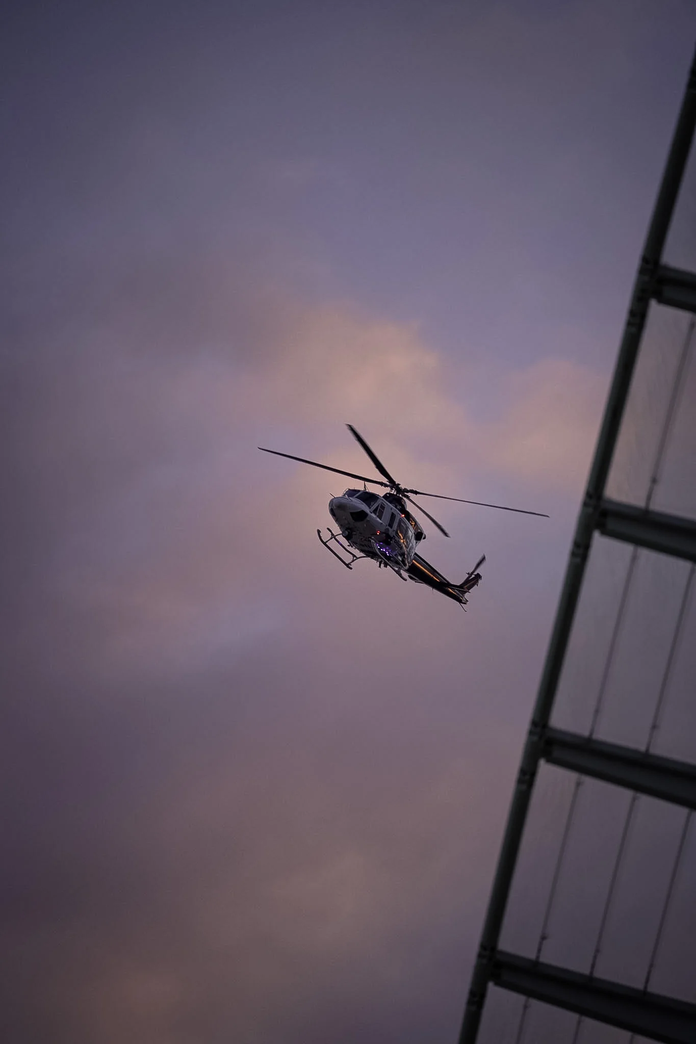 Helicopter above the stadium