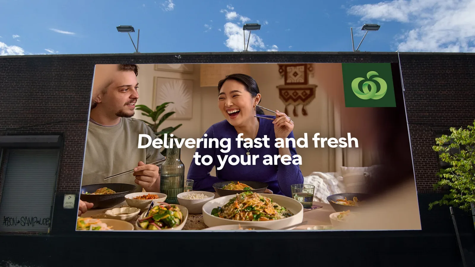 Delivering fast and fresh to your area: Woolworths billboard