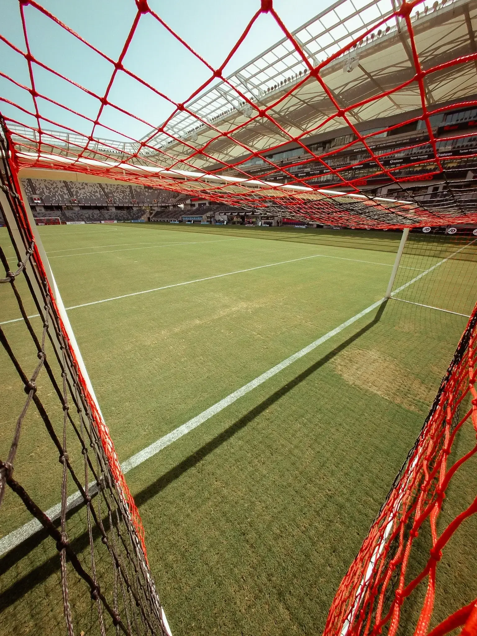 A view through the goal net