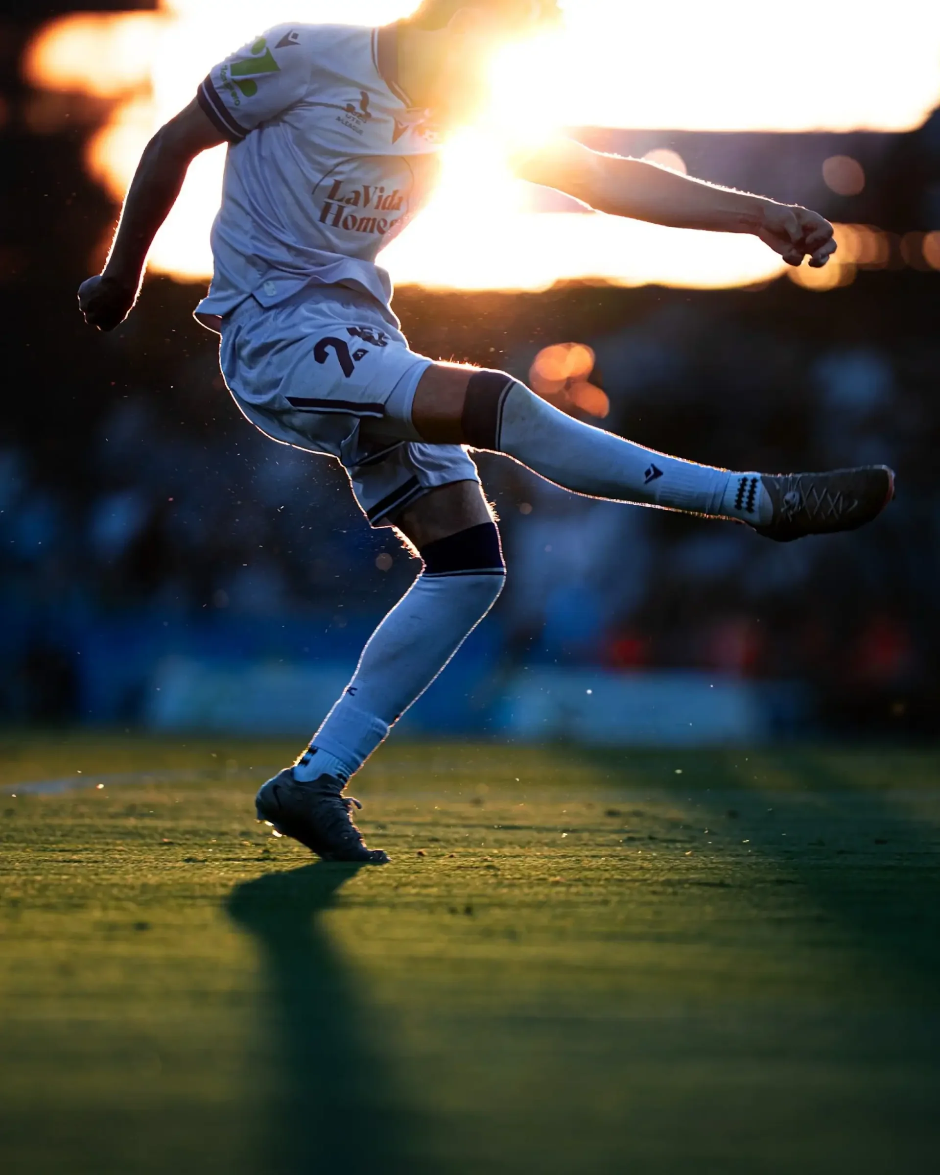 Football in the late afternoon light